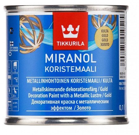 Декоративная краска с металлическим эффектом Miranol Tikkurila золото 0,1 л